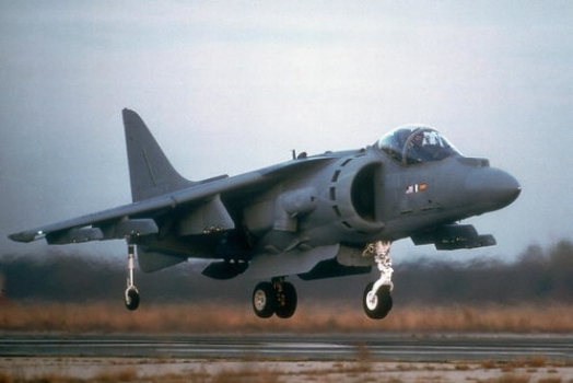 Harrier II close to ground • <a style="font-size:0.8em;" href="http://www.flickr.com/photos/139546847@N02/30318276585/" target="_blank">View on Flickr</a>