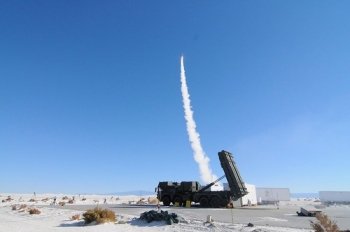 A Lockheed Martin MEADS, or medium extended air defense system, in action. • <a style="font-size:0.8em;" href="http://www.flickr.com/photos/139546847@N02/25195419565/" target="_blank">View on Flickr</a>