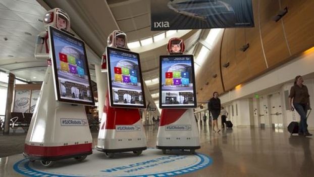 Robots arrive at Silicon Valley airport • <a style="font-size:0.8em;" href="http://www.flickr.com/photos/139546847@N02/30004034084/" target="_blank">View on Flickr</a>